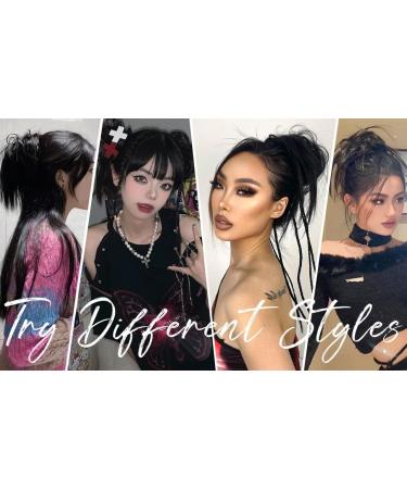 PORSMEER Claw Clip Ponytail Hair Extension - Short Black 10 inch Tousled Updo Bun for Women - Buy Online on GoSupps.com