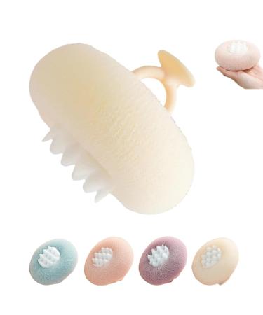 Super Soft Sunflower Suction Cup Bath Ball Super Soft Bath Sponges for Shower Sponge Mesh Pouf Shower Ball for Women Men Shower(Beige)