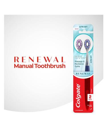 Colgate Renewal Manual Toothbrushes - Extra Soft 2 Pack for Gums Massage & Deep Clean - Buy Online on GoSupps.com