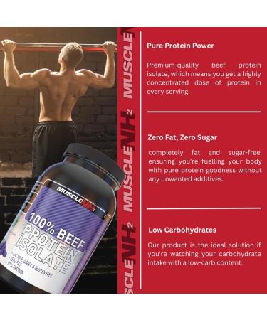 MuscleNH2 Clear Isolate Blue Raspberry Beef Protein Powder - 900g (30 Servings) | 90% High Protein, Low Fat, Dairy, Gluten & Soy Free - Buy Online on GoSupps.com