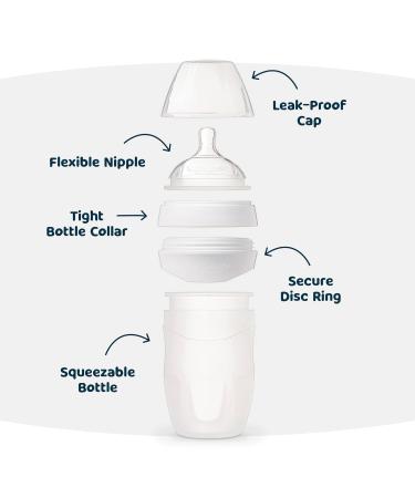 Silicone Baby Bottle with Soft Flexible Nipple - Tiny Twinkle Blossom 6 Ounce (3 Pack) for Newborn and Up - Buy Online on GoSupps.com