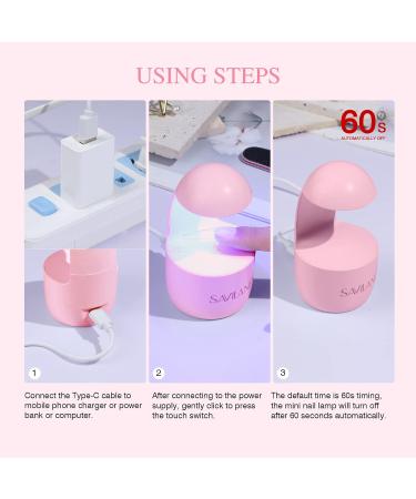Buy Saviland Mini UV Lamp for Nails - Portable Even Drying Travel-Friendly UV Gel Nail Light - Perfect for Beginners - Pink 2B - Buy Online on GoSupps.com