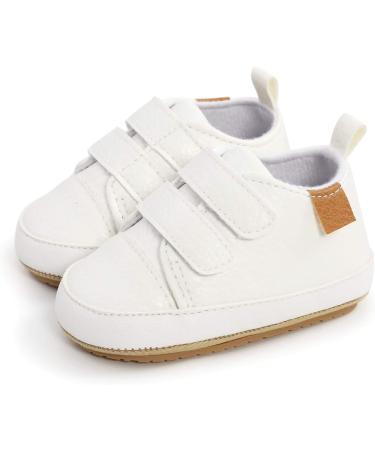 MK MATT KEELY Baby Girl First Walking Shoes 3-6 Months Anti-Slip Soft PU Leather Sneakers - White Style2 - Buy Online on GoSupps.com