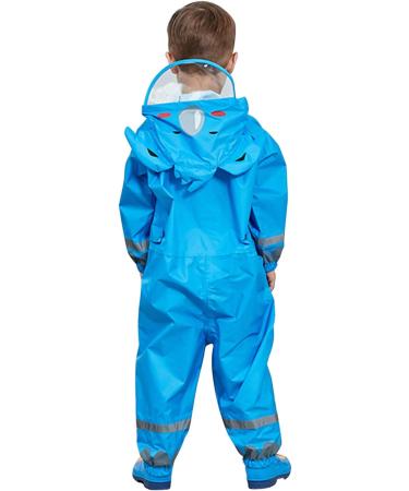 De feuilles Kids Button Rain Suit | Waterproof Hooded Raincoat Jumpsuit 7-9 Years Blue - Buy Online on GoSupps.com