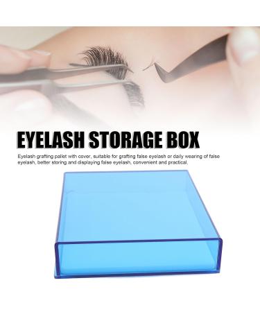 Eyelash Grafting Pallet - Thickened Acrylic False Eyelash Storage Box | Waterproof & Dustproof Lash Extension Organizer | Transparent Blue - Buy Online on GoSupps.com