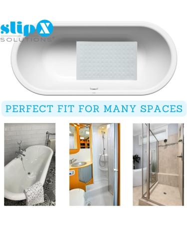 Durable Rubber Safety Mat 22 x 14 | SlipX Solutions | Extra Grippy Surface | Machine Washable | White Medium 14x22 - Buy Online on GoSupps.com