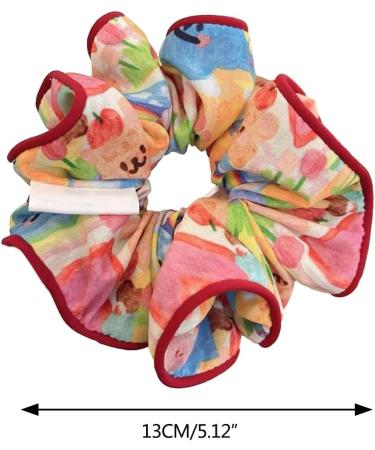 amangul Large Scrunchies Lace Trim Vintage Floral Hair Scrunchy 90s Women Girls Thick Hair Accessory Hair Tie Ponytail Holder(12 Beige Velvet Hair) - Buy Online on GoSupps.com