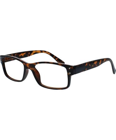 Men's Brown Tortoiseshell Reading Glasses - 3 Pack Large Designer Style with Spring Hinges +3.50 - Buy Online on GoSupps.com