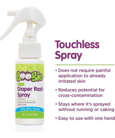 Boogie Bottoms Diaper Rash Cream Spray - Travel Friendly, No-Rub Application - Sensitive Skin - 1.7 oz - 200+ Sprays - Boogie Wipes Brand - Buy Online on GoSupps.com