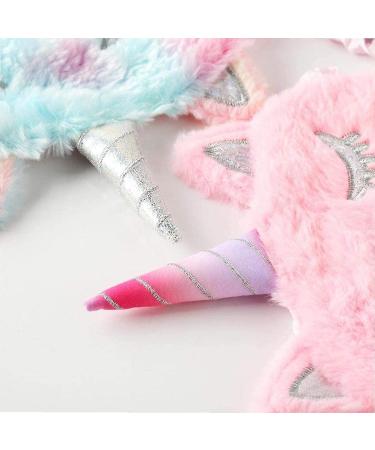 Kids Unicorn Eye Mask Set - Cute Plush Sleep Cover for Girls & Toddlers - 2pcs - Buy Online on GoSupps.com