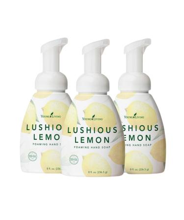 Young Living - Lushious Lemon Foaming Hand Soap 8 fl oz 3-Pack | Citrusy-Scented Soft Hand Wash | Plant-Based Cleanser with Aloe & Gingko Biloba Moisturizing Formula