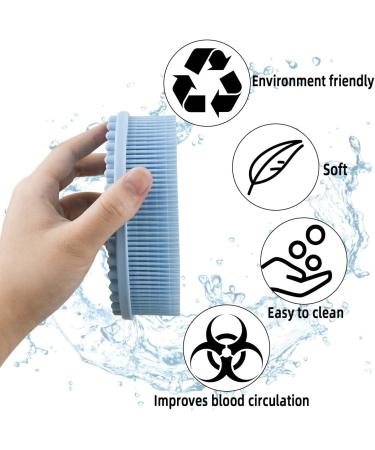 Silicone Exfoliating Body Scrubber & Bath Brush - Gentle Massage for Smooth Skin | Easy to Clean & Hygienic - Blue - Buy Online on GoSupps.com