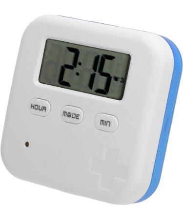 Smart Medication Organizer with Timer Bell Vibration Reminder 4 Compartments Medicine Box for Portable Storage Blue - Buy Online on GoSupps.com