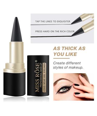 LOKFAR 2 Pcs Black Gel Eyeliner Set - Smudge Proof & Waterproof Matte Black Eye-liner Pencil for Women - Buy Online on GoSupps.com