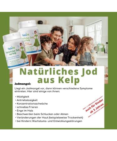 Buy 100 g Natural Iodine from Kelp - 120 Mini Capsules for Thyroid & Hashimoto Support - Flexible Dosage - International Shipping Available - Buy Online on GoSupps.com