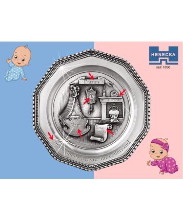 Henecka Tin-Born Plate | Perfect Gift for Baby Birth or Baptism with Custom Engraving | International Shipping Available - Buy Online on GoSupps.com