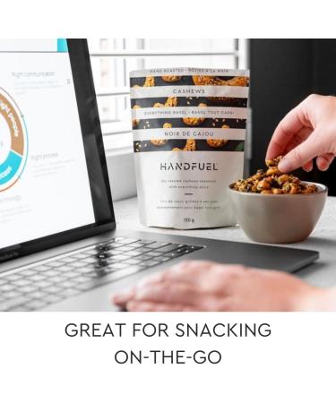 Handfuel Everything Bagel Cashews Hand Roasted Salted Cashews 7g of Protein Non-GMO Vegan Friendly Plant Based Flavoured Cashew Nuts - 40g Per Pouch (12 Count) 12 Count (Pack of 1) - Buy Online on GoSupps.com
