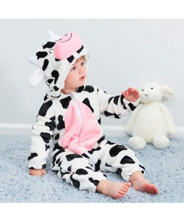 COOKY.D Unisex Winter Hooded Romper Jumpsuit | 2-36 Months | Cow Print | 6-12 Months - Buy Online on GoSupps.com