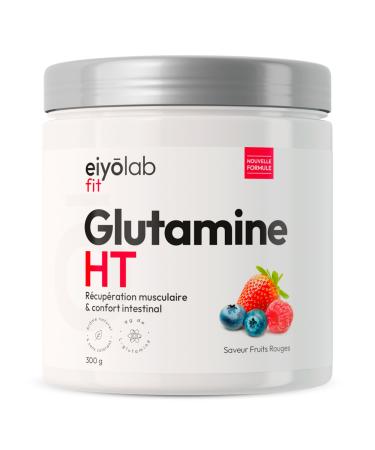 Glutamine HT | Poudre 100% Pure de L-Glutamine | 300 g | R cup ration Musculaire et Sant Intestinale | 30 Portions de 10g | Acide Amin Vegan et Sans Excipients | Go t Fruits Rouges | Eiyolab Fruits rouges 300 g