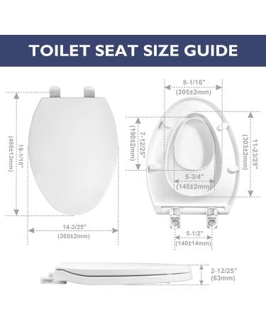 Elongated Toilet Seat with Slow Close & Easy Clean - Standard/Oval Toilets - White Plastic - Buy Online on GoSupps.com