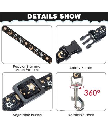 Star & Moon Glow in The Dark Cat Harness Set with Leash and Collar - Adjustable & Escape Proof for Outdoor Walking - Buy Online on GoSupps.com
