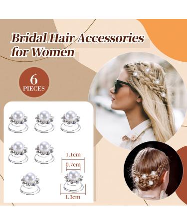 24-Piece Hair Spiral Accessories Set | Wedding Curlies Pearl & Crystal Hair Clips for Brides - Buy Online on GoSupps.com