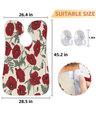 Shop Poppy Painting Beard Bib Apron - Non-Stick Waterproof Hair Catcher for Men | Perfect Grooming Cloth & Gift Idea - Buy Online on GoSupps.com