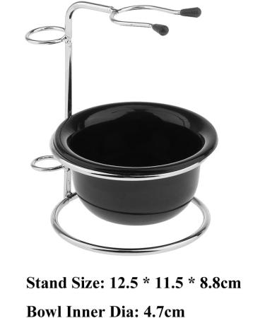 Stainless Steel Shaving Brush Stand Holder & Acrylic Shaving Bowl Set - Buy Online on GoSupps.com