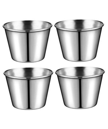 Milisten 4pcs Stainless Steel Sauce Cup Tomato Sauce Ketchup Tomato Paste I Am Willow Small Bowls Sauce Containers Dip Containers for Lunches Sauce Boxes Travel Dip Cups Hot Pot