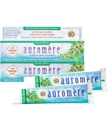 Auromere Herbal Toothpaste Fresh Mint 4.16 oz (75 ml/117 g)