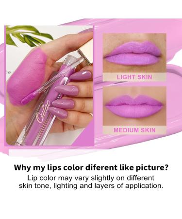 Oulac Matte Liquid Purple Lipstick | Long Lasting, Waterproof Lip Stain | Vegan & Cruelty-Free with Rose Oil | High Pigmented Formula | Light Purple M14 Unpredictable Kiss - Buy Online on GoSupps.com
