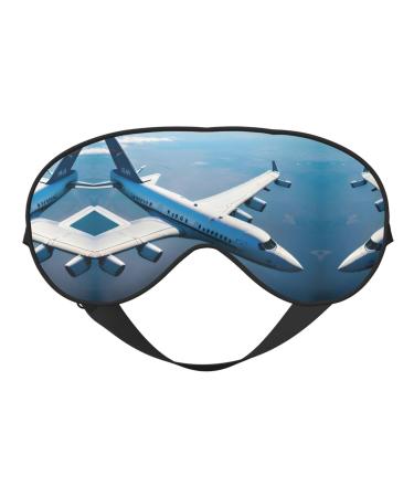 Airplanes Print Double-Sided Eye Mask Soft and Light Blocking for Enhancing Sleep Quality