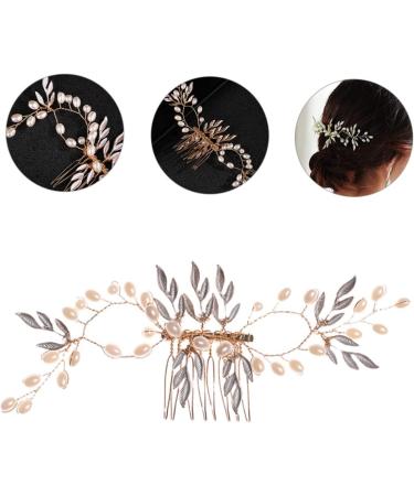 MAGICLULU Piece Pearl Hair Comb Tiara Wedding Hair Comb Pearl Hair Accessories Pearl Wedding Hair Wedding Accessories for Brides Bridal Hair Comb Hair Topper Alloy Manual Bridesmaid Beads - Buy Online on GoSupps.com