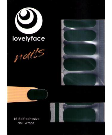 Lovelyface Nails - Sargent Plain Exclusive Nail Wraps - 16 Thin Self-Adhesive Long-Lasting Nail Foils - Non-Toxic