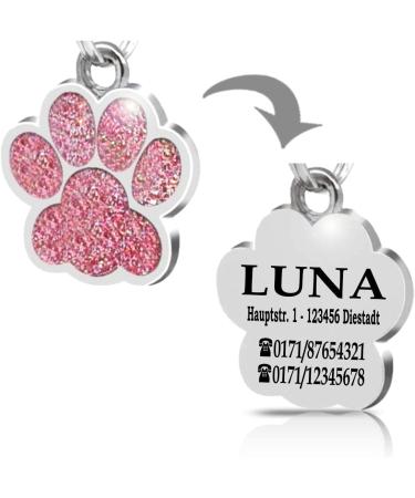 Personalized Paw Pendant for Dogs & Cats | Ibera Gifts - Custom Engraved Dog Collar & Cat Necklace in Gold Yellow - Buy Online on GoSupps.com