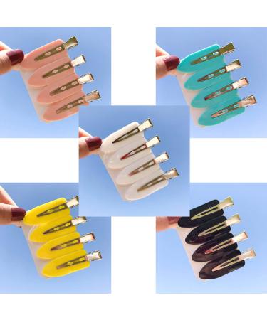40-Piece BetterJonny Hair Clips Set - Wrinkle-Free Makeup Curl Clips for Stylish Hair - Black White Yellow Pink & Blue - Buy Online on GoSupps.com