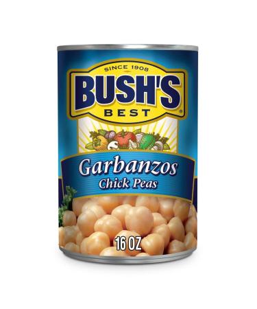 BUSH'S BEST Garbanzo Beans Chick Peas 16 oz - Plant Based Protein, Fiber, Low Fat, Gluten Free - Buy Online on GoSupps.com