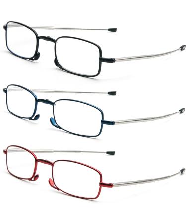 Buy MMOWW 3 Series Foldable Reading Glasses for Men & Women - Anti Blue Light Telescopic Rod Mini Keyring - Available in Black Red Blue +1.5 X - Buy Online on GoSupps.com