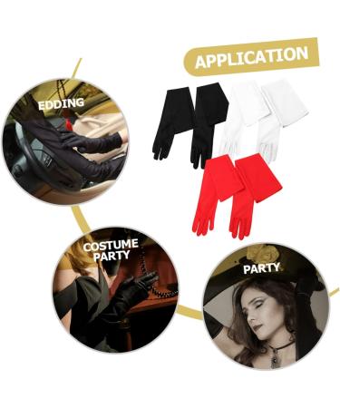 Beavorty 6 Pairs long gloves women costume bridal dance gloves elbow length gloves decorative gloves satin finger gloves mittens opera performance gloves spandex portable Miss clothing - Buy Online on GoSupps.com