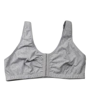 XWSM breast prosthesis bag closure front post surgical cotton fox mastectomy BH thin underwear women Top vest BH 34/75 (ABC) Gray