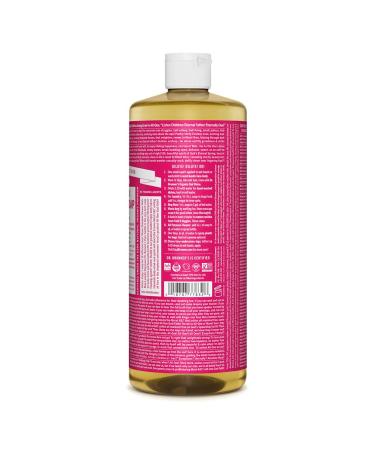 Dr. Bronner's Rose Pure-Castile Liquid Soap 32oz - Organic, Vegan, Non-GMO - Multipurpose for Face, Body, Hair, Laundry, Pets & Dishes - Buy Online on GoSupps.com