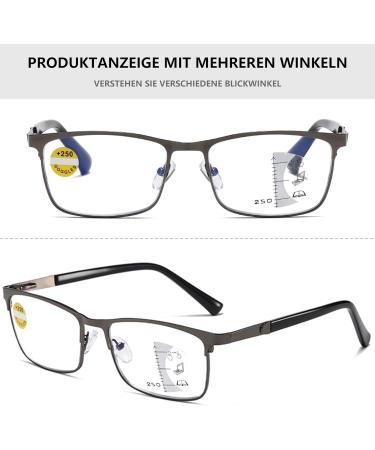 Buy Lanomi Varifocal Glasses | Metallic Progressive Multifocal Rectangle Full Frame with Blue Light Filter - Ultimate Reading Aid - Buy Online on GoSupps.com