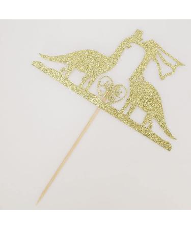 Dinosaurs Wedding Cake Topper Funny Dinosaurs Kissing Mr & Mrs Cake Decors Bride and Groom Wedding Party Decorations Gold Glitter - Buy Online on GoSupps.com
