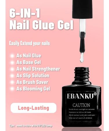 EBANKU 6-in-1 Nail Tips and Glue Gel Kit with 500Pcs Long Coffin Fake Nails - UV LED Nail Lamp, Acrylic Nail Kit for Fast DIY Manicure - Buy Online on GoSupps.com