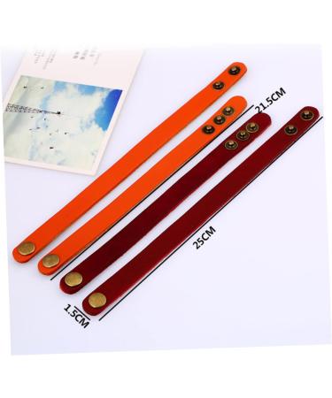 ABOOFAN 8 Pcs Couples Bracelets Bond Bracelets for Couples Leather Bracelets Cuff Wrap Bracelet Leather Snap Bracelet Leather Bangle Wrist Chain Unisex Bracelet Button Light Board Jewelry Dark Red 1.5X21.5CM - Buy Online on GoSupps.com