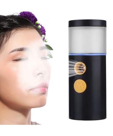Rechargeable Portable Spray Atomization Moisturizing Face Steaming Sprayer 20ml - Black with Uniform Atomization Technology for Deep Skin Moisturizing (White) (Black)