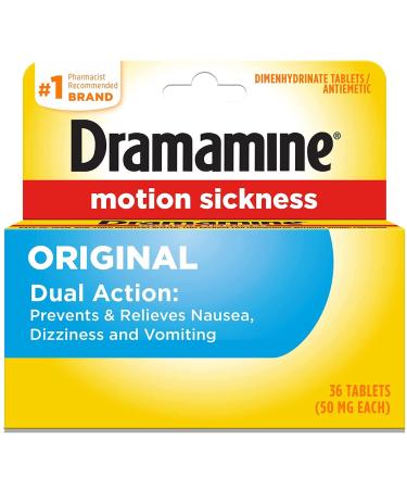 Dramamine Motion Sickness Relief Original Formula 36 Count (Pack of 1)
