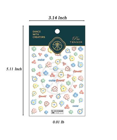 5D Cute Animal Bear Embossed Nail Stickers - Set of 3 Sheets | Self-Adhesive Nail Decals for Girls and Kids | Flower Cherry Rabbit Design | Manicure Supplies - Buy Online on GoSupps.com