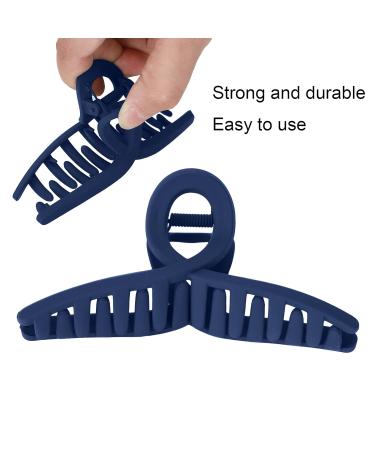 Premium Navy Blue Hair Clips - Slipproof Acetate Strong Claws for Women & Girls | Perfect for Makeup & Cooking - Buy Online on GoSupps.com