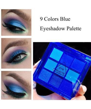 Yeweian Blue Eyeshadow Palette - 9 Colors Glitter Matte Makeup for Women | Highly Pigmented & Waterproof Smokey Eye Palette (06) - Buy Online on GoSupps.com